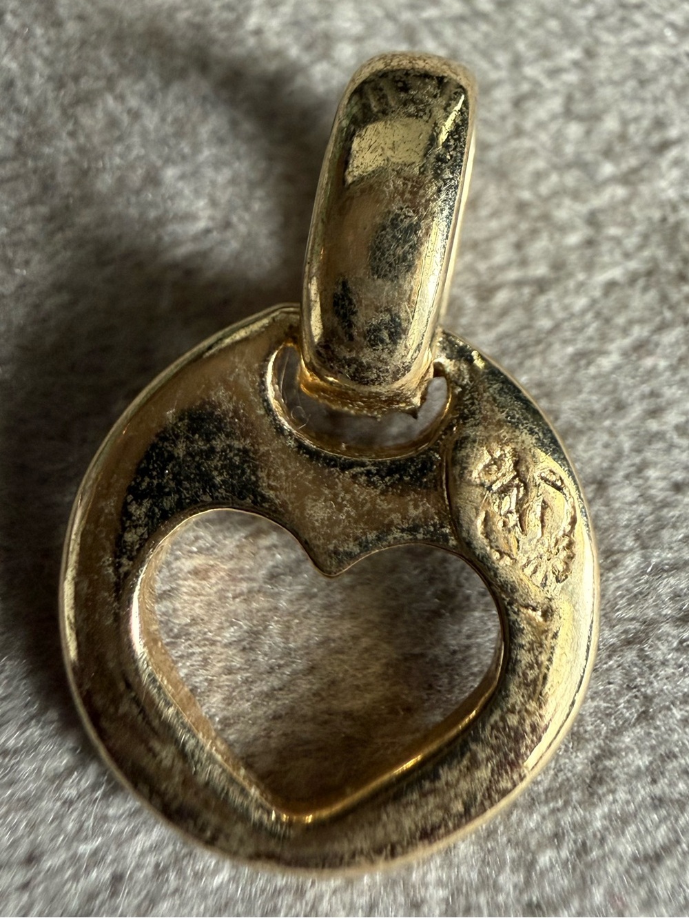 Gold Heart Cutout Pendant Necklace Charm